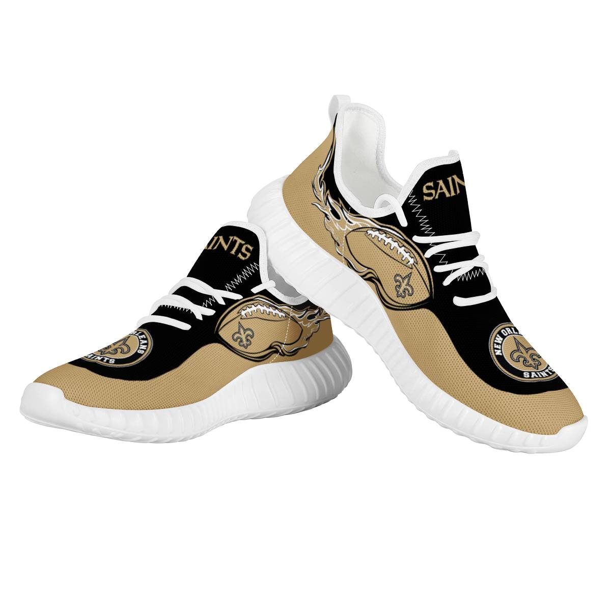 Women's New Orleans Saints Mesh Knit Sneakers/Shoes 009